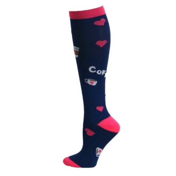 Womens Compression Sock Coffee Love For Larger Feet/Calf's - Picture 1 of 1